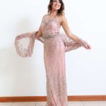 Abito da cerimonia lungo rosa