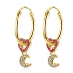 Orecchini Pendenti Diamond  Moon Love