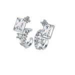 Coppia di Orecchini EarCuffs a Cerchio Piccoli per Donna Orecchini con Zirconi Cubici non Piercing